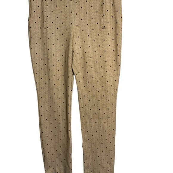 Chico's Ladies Pants Brn/Blk Polka Dot SZ=6 Stretch Waist Inseam=27 Rayon Blend - Picture 1 of 4